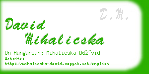 david mihalicska business card